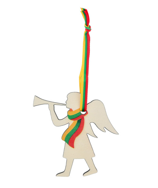 Pakabinama dekoracija angelas su trispalviu šaliku